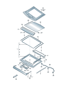 4KD971642-Wiring harness For slide belt glass And turn-over roof models