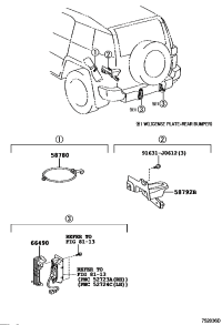 6649135010-HANGER ASSY, LICENSE PLATE BRACKET