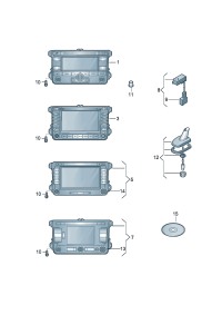 3AD035272C-Navigation unit, CD radio With touch screen and control unit, For dynamic navigation system 