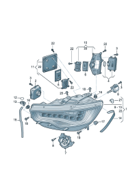 4G0941773D-LED headlamp (For traffic only), rh/lh