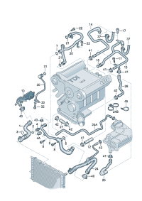 4B0121055D-Coolant hose Thermo cap Cooler)
