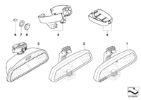 51169262042-Inside mirror EC/LED indicator/ETC/radio