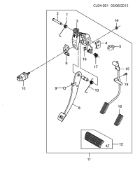 96553881-Lever, acceleration control (incl. Parts of 18,19 11)