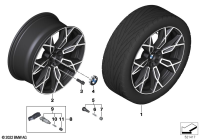 36115A19DE4-Disc wheel light metal midnight ash