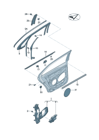 1KD839401-WINDOW LIFTER PORSCHE LH RR