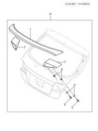 95744694-Bolt (part of 8), rear spoiler insert center