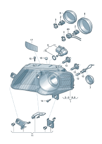3CD941006A-Halogen headlamp (For traffic only)