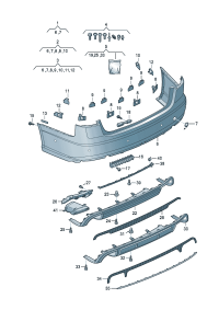 4G5807067K-Plate, bumper Porsche panamera: Pay attention to the repair guide- Paint