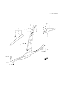 39139674-Garnish assy-windshield (incl. 2,3)