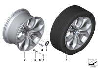 36116788010-Grey light metal disc hub schiefer