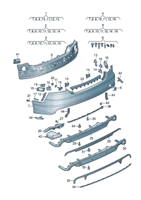 4G8807067AR-Plate, bumper  Porsche panamera: Pay attention to the repair guide- Paint
