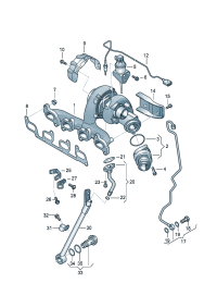 03L253010GX-Turbo, exhaust manifold Supercharger  For the band variable Turbo geometry (VTG) for the veh