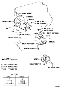 123050C030-INSULATOR, ENGINE MOUNTING, FRONT
