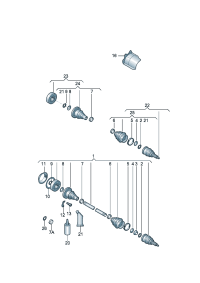 180407271AJ-Band f joint Shaft, half swing