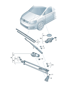 7N1955409A-Wishbone, aerodynamic wiper (Driver seat)