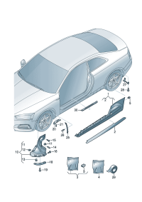 8W6853855B-Garnish assy-s/rail lwr Location for common use: