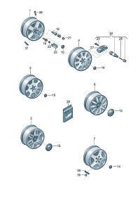 4B0601025AAZ17-Wheel assy., AVUS silver