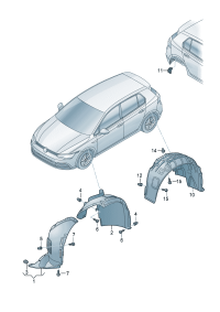 5H0805911H-Wheel house-plastic inner Piece-wheelhouse fr