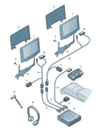 4H0919607-LCD screen Headrest assy