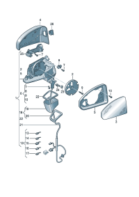 81D857409-Mirror assy-outside, band Adj-power