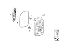 63217167411-REAR LEFT LAMP ON THE WING