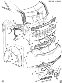 22854821-Absorber, rear bumper skin, outer (including 37)