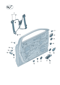 81D837461-WINDOW WINDER LH FRT/A6