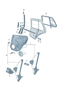 1J4839729J-WINDOW LIFTER PORSCHE LH RR