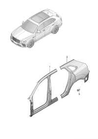 36A898166B-Trim, quarter panel Location for common use: