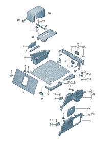 4B5863463Q-Carpet, trunk lid Glove box If needed after processing Adjust with a tool