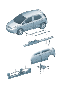 5M0853515C-Protector-door For belt plating Garnish of the car