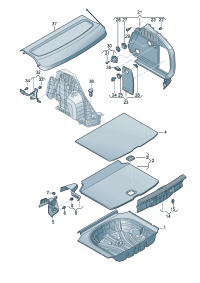 8V4861529GW8-Carpet, trunk (black)
