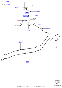 5L8Z2282AA-Hose assy-brake, RH (equipped with 4-wheel disc brake)