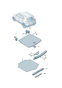 22G863463A-Carpet, trunk lid