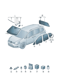 7N0845011AKNVB-Glass, windshield For vehicle type w/sensor (not pre-processed)