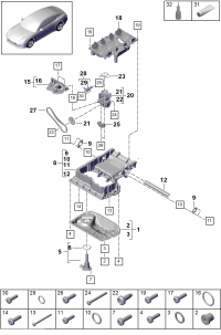9A710380302-Fitting-oil pan upr  Porsche panamera: