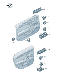 4KD959565-Switch, Mirror assy-outer