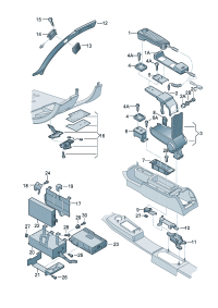 4B0862401F-Mounting For strap ctr Armrest of the car