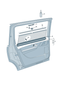 7N0861333-Slinger assy-front Roller shade