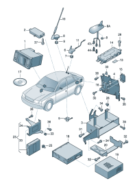 4B9035225F-Antenna amplifier For use with navigation system & television Vehicle type received   F 4B