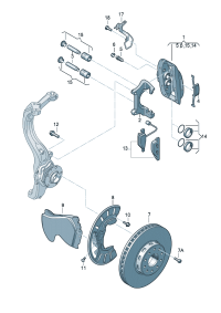 3D0615312C-BRAKE DISC SHIELD/GOLF/A3