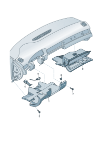 4B1863075CEC3-Brkt-e/l Glove box (bright platinum (gray))