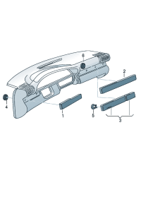 4B1853190-Baffle plate For band wood Model of lining