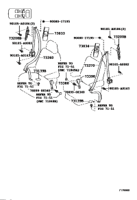 7337008040E0-BELT ASSY, REAR SEAT 3 POINT TYPE, OUTER LH