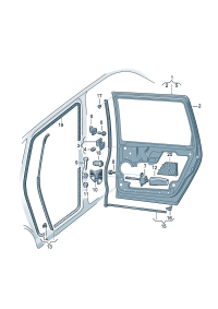 7M3833021F-Door assy-rr, lh Pay attention to the repair manual Cooperate as needed: