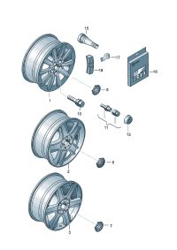 7M3601139C-Bolt-immobilizer wheel, Joint assy-band
