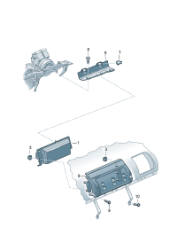 7M3880204F-Air bag unit (Co-pilot position) **Install now only * * **Order when ordering * *