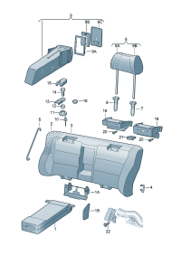 4B0886920A-Guide, button-headrest, Adjustable