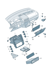 7M3858909J-Deck plate Adapter, w/cooler Glove box