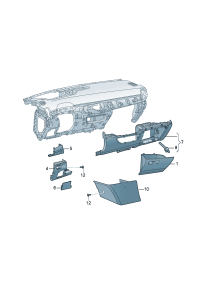 12G857101WMF-Cover-glove box (Co-pilot position) (gray)